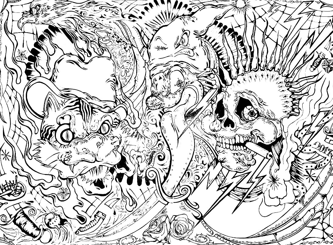 ボールペンで描き込んだ作品